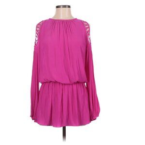 Ramy Brook Shelby Cold Shoulder Dress Hot Pink